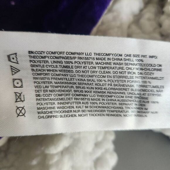 The Comfy Hoodie Kids One Size Blanket Sherpa Pullover Dream Starry Night Purple - Picture 4 of 4